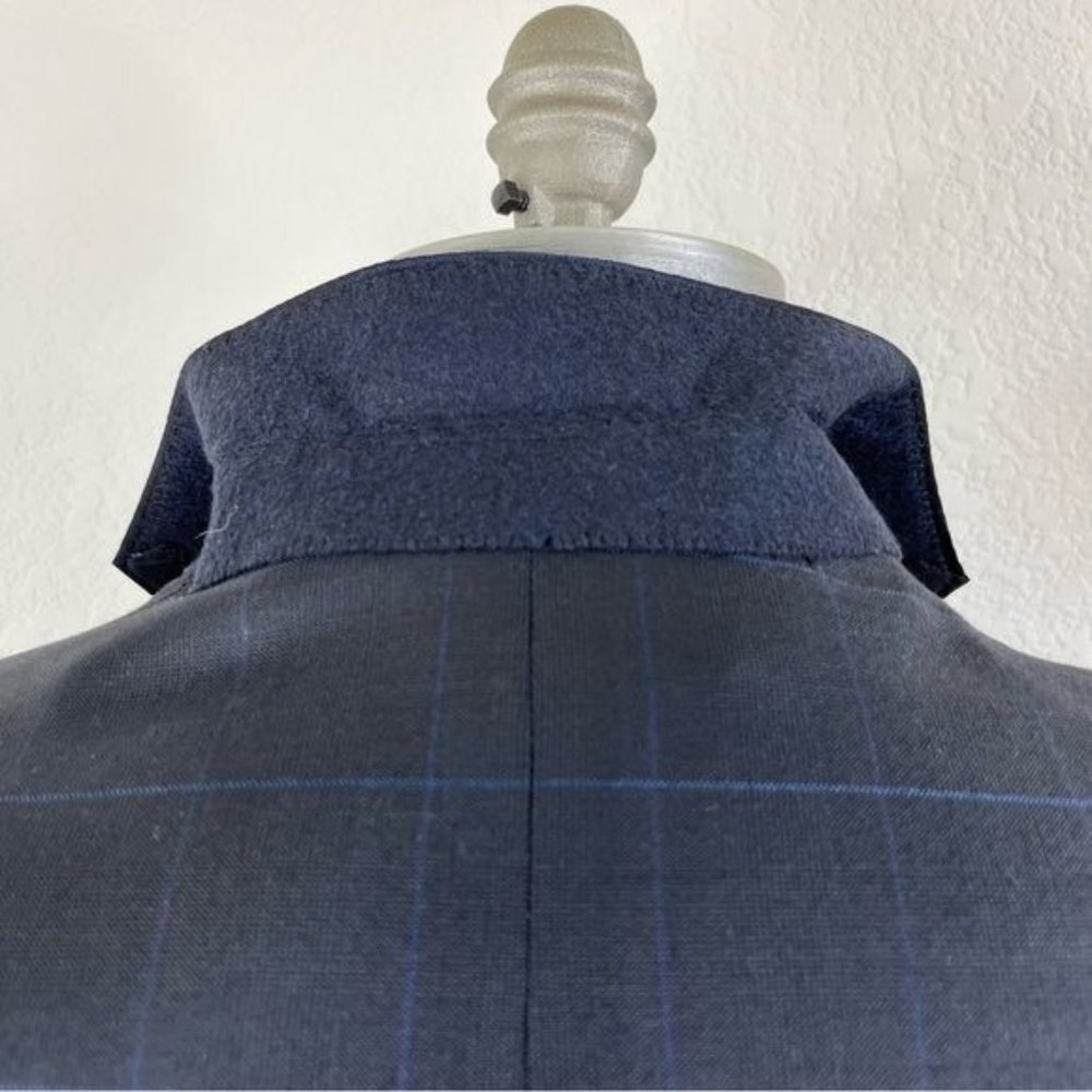 YSL Yves Saint Laurent Windowpane Wool 120s 3 Button Gridded Suit - Picture 8 of 13